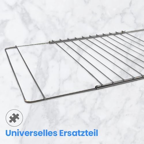 Anakel Home Backofenrost Ausziehbar 32 x 37-65 cm | Gitterrost für Backofen Edelstahl | Ofenrost Verstellbar Universal | Backofen Gitter Grillrost
