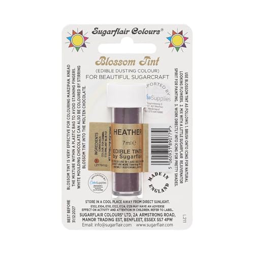 Sugarflair Colours Blossom Tint Dusting Blueberry - Colorant Alimentaire pour Décorer Pâte de Sucre, Glaçage, Chocolat, Crème au Beurre, Macarons - 7ml