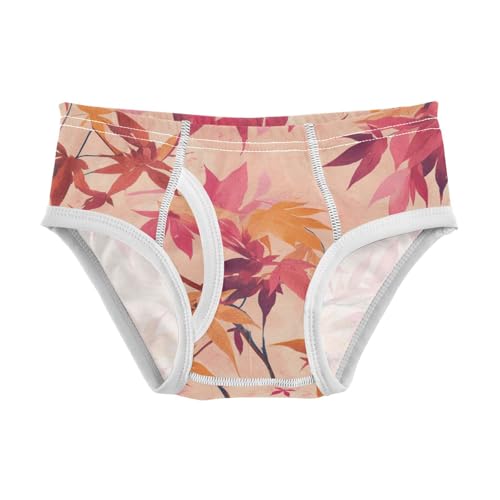 Watercolor Leaves Branch Pattern Little Boys Pure Cotton Kids Underwear Breathable Children Panties