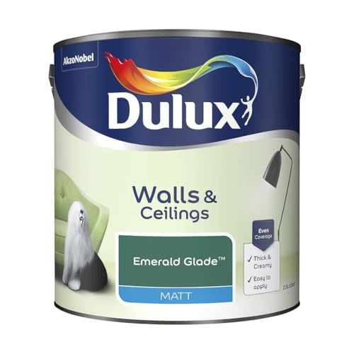 Emerald Glade Walls & Ceilings Matt Emulsion Paint 2.5L – Smooth Creamy Finish, Quick Dry, Low VOC, Easy Application for Interior Walls & Ceilings
