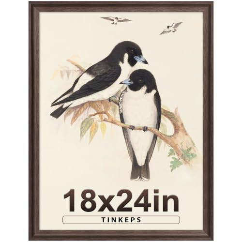 Image of 18x24 Frame Walnut Brown with Elegant Concave Design - Large 18 x 24 Poster Frame for Wall, Home, Office & Gallery Display