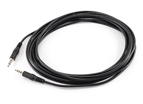 Cable Jack 3.5mm estéreo 15ft macho a macho miniatura 3