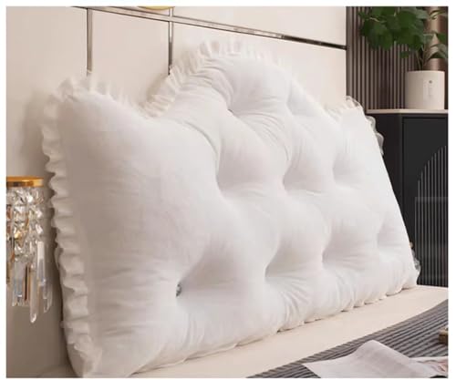 Oreiller de tête de lit 120cm blanc pour dossier et lecture - 2