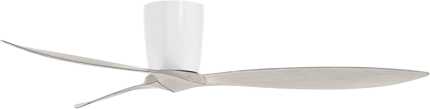 Casa Vieja 56" Tre White and Oak Indoor/Outdoor Hugger Ceiling Fan