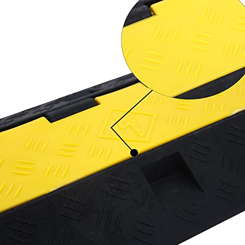 Yelack Cable Ramp Cable Protector Ramps Wire Hose Protective 2 Channel Traffic Rubber Plastic Cord Cover Speed Bump For Asphalt Concrete Gravel Driveway Outdoor, 3 Pack #TOP5