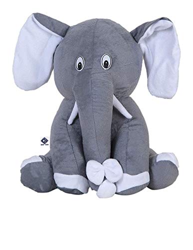 Image of PIKABOO Baby Elephant Soft Toy, Elephant Soft Toy for Kids, Toddlers - 25 cm (Grey)