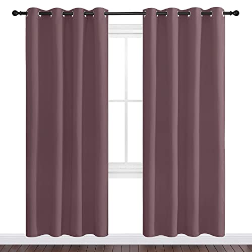 Image of NICETOWN Dry Rose Blackout Curtains 78 inch Long for Office, Dining Room, 55 inch Wide, 2 Pieces, Guest Room, Sound Reducing Heat and Cold Block Curtain Panels for Modern Room Decorative