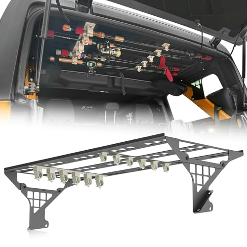 XOOKUN Fishing Rod Racks for Cars 5-Rod or Combos Capacity Rod Holder for 2021 2022 2023 2024 2025 Ford Bronco Trunk Top