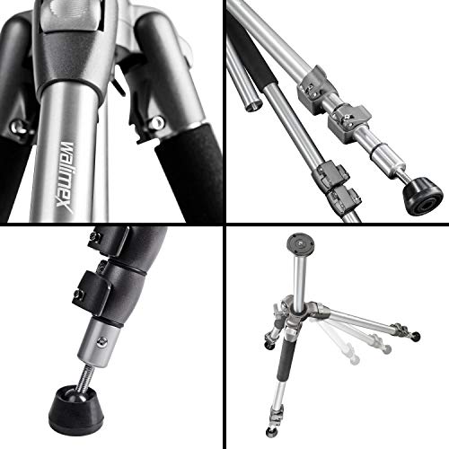 Walimex pro WAL-6702 Pro Stativ mit FT-6653H Neiger – Sehr stabiles Dreibein Fotostativ, 12 kg Traglast, hochwertiger 3… – Bild 7