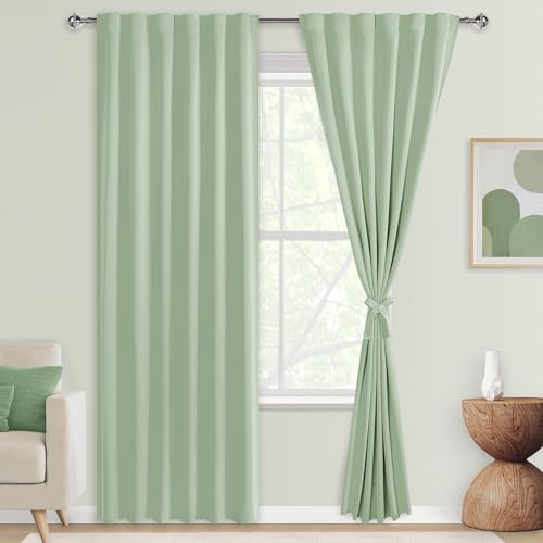 DWCN Green Curtains 84 inches Long for Living Room -