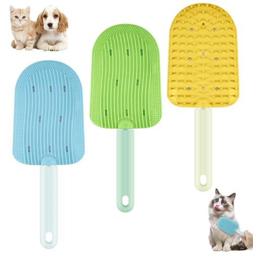 Denwwico 3 Pcs Cat Tongue Comb,2025 Silicone Cat Brushs for Indoor Cats for Long Haired Cats, Cat Grooming Brush dematting comb for cats to Remove Fur Reducing Hairballs