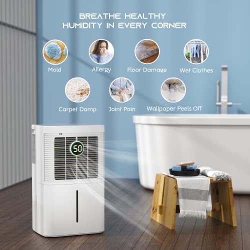 Hogarlabs 2000 Sq. Ft Dehumidifier For Home And Basements, 25 Pints Dehumidifier With Drain Hose For Continuous Drainage, Washable Filter, Anti-Spill Water Tank, Ideal For Bedroom, Bathroom, Office #TOP6