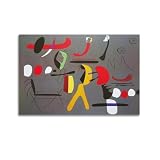 KANGZENG Joan Miro Peintre Œuvres de peintre (peinture – Joan Miro) Impression sur toile d'œuvres d'art esthétiques pour chambre 50 x 75 cm