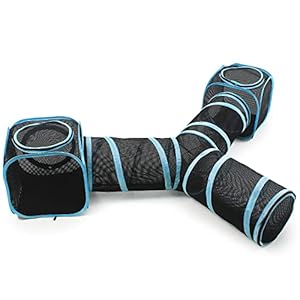 Cat Furniture Tent for Indoor and Outdoor Playpen Portable Cat Tunnels, Outdoor Kennel (2 Cube + 3-Way Tunnel)