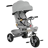 SÉCURITÉ: Le vélo est équipé de 3-points sangles réglables, de barre amovible, d'un embrayage et d'un frein, et de pédale. Les grands pneus EVA conviennent à diverses surfaces routières