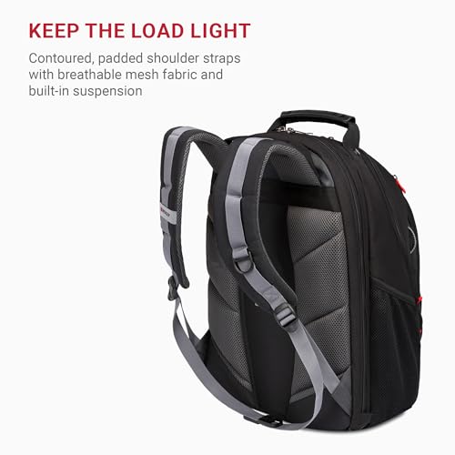 Image of Wenger Legacy 16 inch Laptop Backpack, Men's and Women's Laptop Bag, Black /Gray, One Size