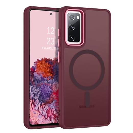 BENTOBEN Coque pour Samsung Galaxy S20 FE Magnétique Etui avec Protection Antichoc de Grade Militaire,Dos Mat Grivé Translucide Anti Rayures Doux pour la Peau Housse Samsung S20 FE 4G/5G -Prune