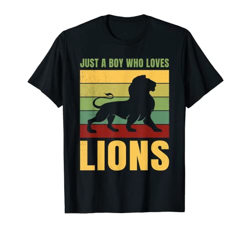 Just A Boy Who Loves Lions Lindo Lio Disfraz Animales Amante Camiseta