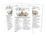 Inkdotpot 50 What's in Your Phone Baby Shower Game Cards Gender Neutral Activity Cards Party Idea Leaves & Animals Baby Shower Party Supply