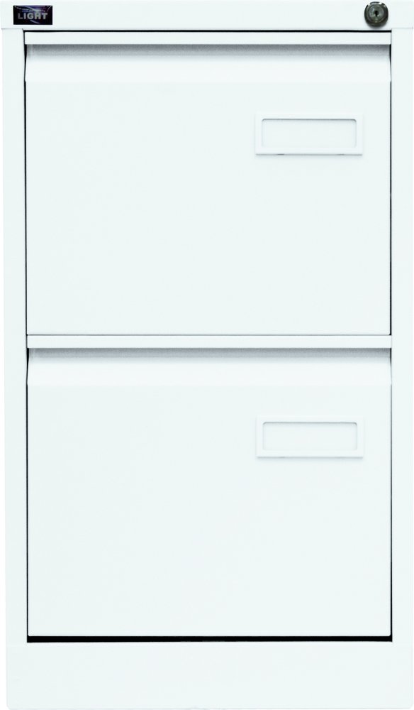BISLEY Light Hängeregistraturschrank, einbahnig, DIN A4, 2 HR-Schubladen, Metall, 696 Verkehrsweiß, 62.2 x 41.3 x 71.1 cm