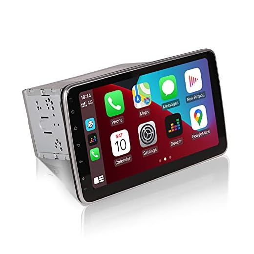 ViaBecs 10.2" Android 11.0 Rotating Touch Screen Car Stereo Apple Carplay with DSP 4GB+64GB GPS Navigation WiFi Double Din Head Unit Support Bluetooth Android Auto Backup Camera Detachable Screen