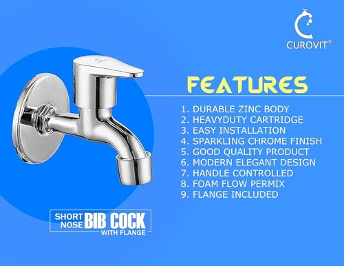 Image of COSSIMO Stainless Steel Bib Cock Tap Bathroom Faucet, Single Handle, Chrome Finish