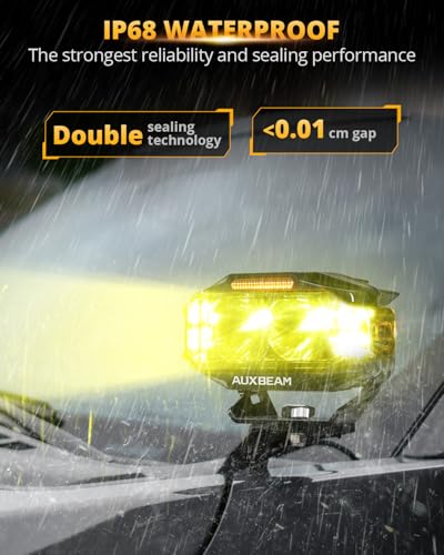 Image of Auxbeam V-MAX Series LED Light Pod, 270 Side Shooter LED Offroad Lights with Amber DRL, 4 Inch Auxiliary Ditch Light for Truck ATV Jeep Ford