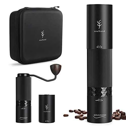 Soulhand Portable Coffee Grinder, 2-In-1 Electric & Manual Coffee Bean Grinder With Internal Adjustable Setting, Cnc Titanium Conical Burr For Espresso French Press Pour-Over And More #TOP17