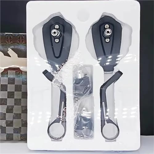 Rétroviseurs latéraux moto guidon universels aluminium bleu convexe