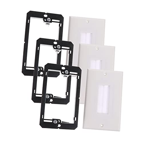 Artibetter 3pezzi Piastra Muro Decora Brush Supporto Montaggio Per Gruppo Singolo Inserto Passacavo Adatto Per Cavi Coassiali Ethernet Usb Realizzato in Infrangibile