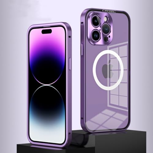 Évitez les rayures photo avec la coque iPhone 14 Plus acrylique violette à protection objectif