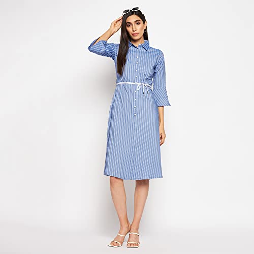 Image of CAMEY Women Striped Cotton Dress