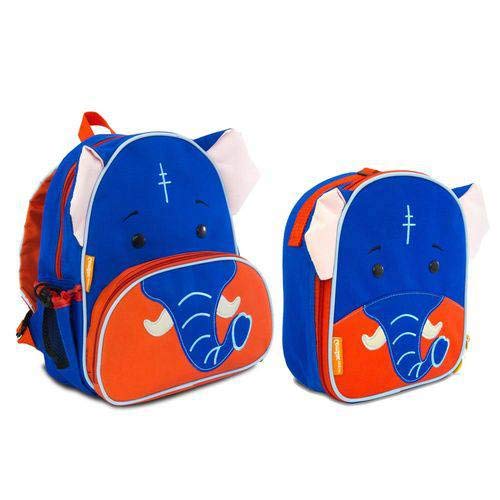 Kit Mochila + Lancheira Let´s Go Comtac Elefante Charlie
