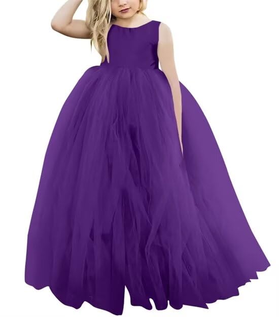 Tutu Tulle Flower Girl Dresses for Wedding Backless Princess Flower Girl Dress Communion Pageant Dresses Birthday Ball Gown