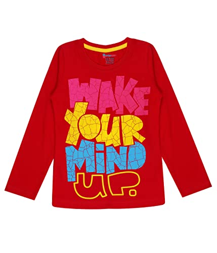 Image of KYDA KIDS 100% Cotton Girls Full Sleeve Printed T-Shirt,Regular fit Round Neck Tops