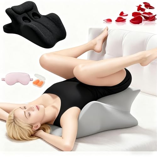 Generisch Liborah Kissen mit 27 Neigung für Intimität Ergonomisches Memory Foam mit waschbarer Bambus Hülle Unterstützung für Wirbelsäule und Rücken im Sitzen und Liegen