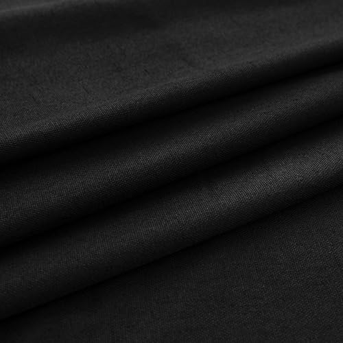 Image of KOUFALL Short Black Out Curtains for Bedroom Bathroom Small Window,Linen Blackout Back Tab Cortinas Cortas para Ventanas Pequenas Cuarto
