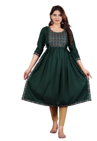 Women's Comfortable Anarkali Maternity Feeding Kurta Dress with Both Side Zippers | Pre and Post-Pregnancy & Nursing Mom Dress-image-40