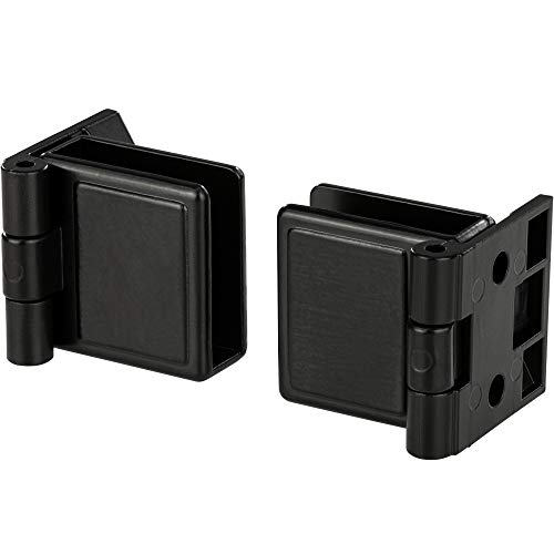 Gedotec Charnière de porte en verre Butée intérieure de meuble sans perçage pour mounting verre & bois - H5250 | Métal noir mat