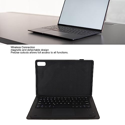 Funda con Teclado Táctil para Tabletas de 11,5 Pulgadas, Funda con Teclado Bluetooth Desmontable, Diseño Versátil y Ligero (Negro)