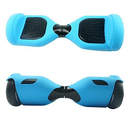 [WheelElite] Silicone Case Scratch Protector Wrap Rubber Cover Protective Skin for 6.5 Inch Hover Board 2 Wheels Balance Scooter (Blue-Full)