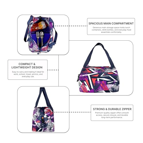 Image of F Gear Tidbit FZ Blue 6L Lunch Bag, Compact & Lightweight, Padded Interior, Durable Zippers, Easy Carry Handle, Ideal for School,Travel, Office, Picnic & Everyday Use