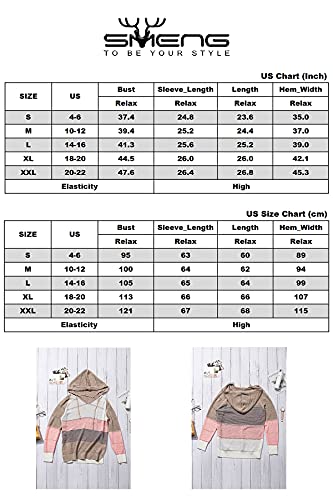 Smeng Womens Fashion Color Block Hoodie Holey Sweaters Fall Clothes For Women 2023 Fitting Colored Striped Daily Ritual Womens Clothing Beautiful Hoodies Blue M #TOP2