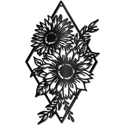 CREATCABIN Sunflower Metal Wall Art Cover