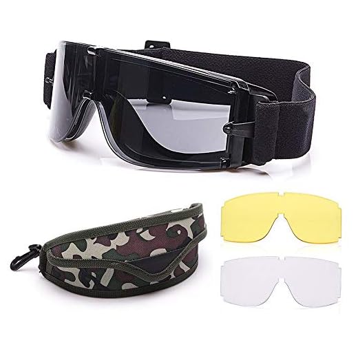 Elemart Tactical Airsoft Goggles - Safety Goggles Army Goggles Military Eye Protection Hunting Glasses for Shooting - 3 Interchangeable Multi Lens & Carrying Case