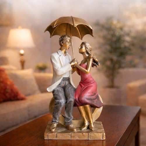 Image of ARMONIA Together Forever Romantic Couple Figurine for Home Decor | Premium Polystone European Showpiece | Best Valentine's Day Gift for Girlfriend, Wife, Boyfriend & Couples