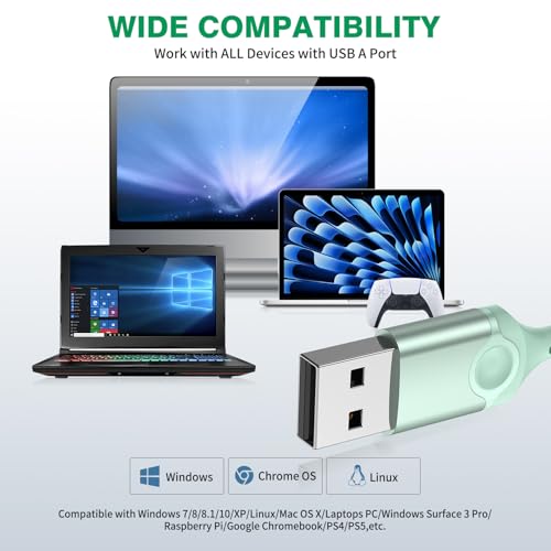 Auriculares PC para Portátil,USB Auriculares con Micrófono Cancelación Ruido Audifonos Gaming PC con Función Silencio Controles Audio Headset para Oficina Transmisión En Vivo PS 4 PS 5 Juegos Ligeros - imagen 2