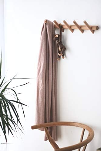anaan Branch Floating Coat Rack 5 Wall Coat Hooks wood Space Saving Clothes Hanger Rack Holders Wall Mounted Design Hanging Organiser for Coats Scarfs Purses 19.7 inch