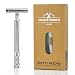 Double Edge Safety Razor with Stainless Steel Handle, Single Blade Razor for Wet Shaving, Mens Reusable Safety Razors by VINTAGE BARBER LONDON