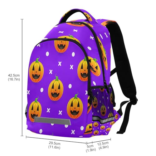 School Backpack Halloween Pumpkins Lightweight Waterproof Travel Laptop Backpack Kids School Bags for Boys Girls Teens 11.6 X 4.9 X 16.7inch3